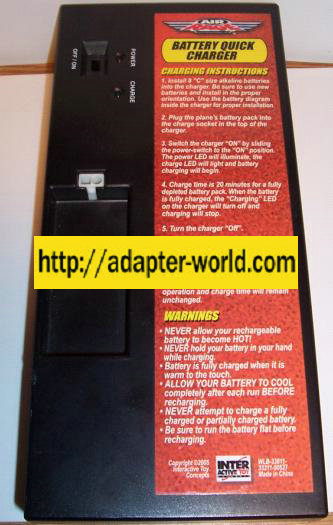 AIR RAGE WLB-33811-33211-50527 BATTERY QUICK CHARGER